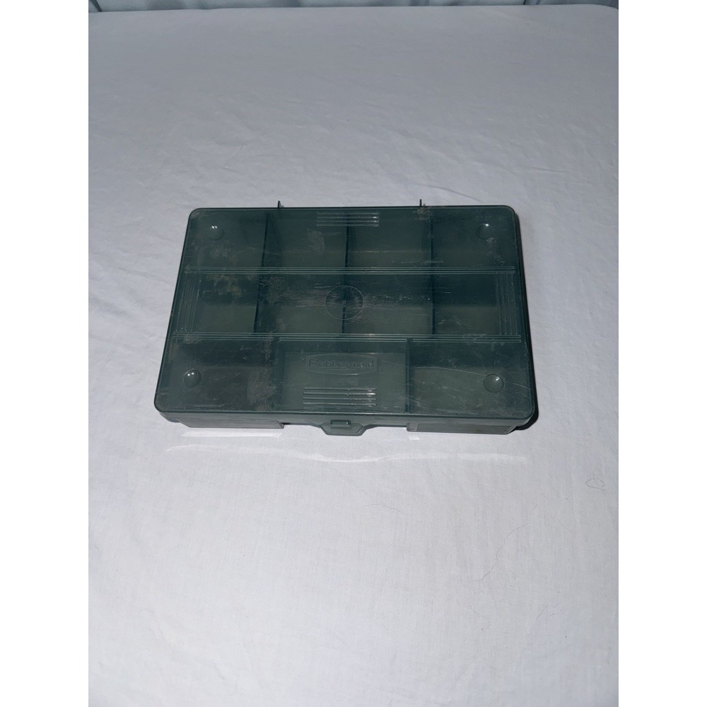 Rubbermaid Bit Box Plastic Compartment Storage Small Organization Gray